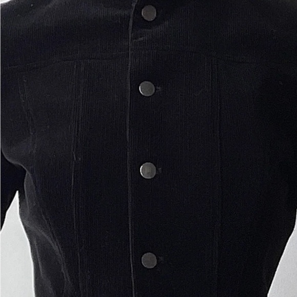 ELIE TAHARI Black Corduroy 2- Layer Zip Bomber Coat Jacket - SZ Medium - Picture 15 of 16